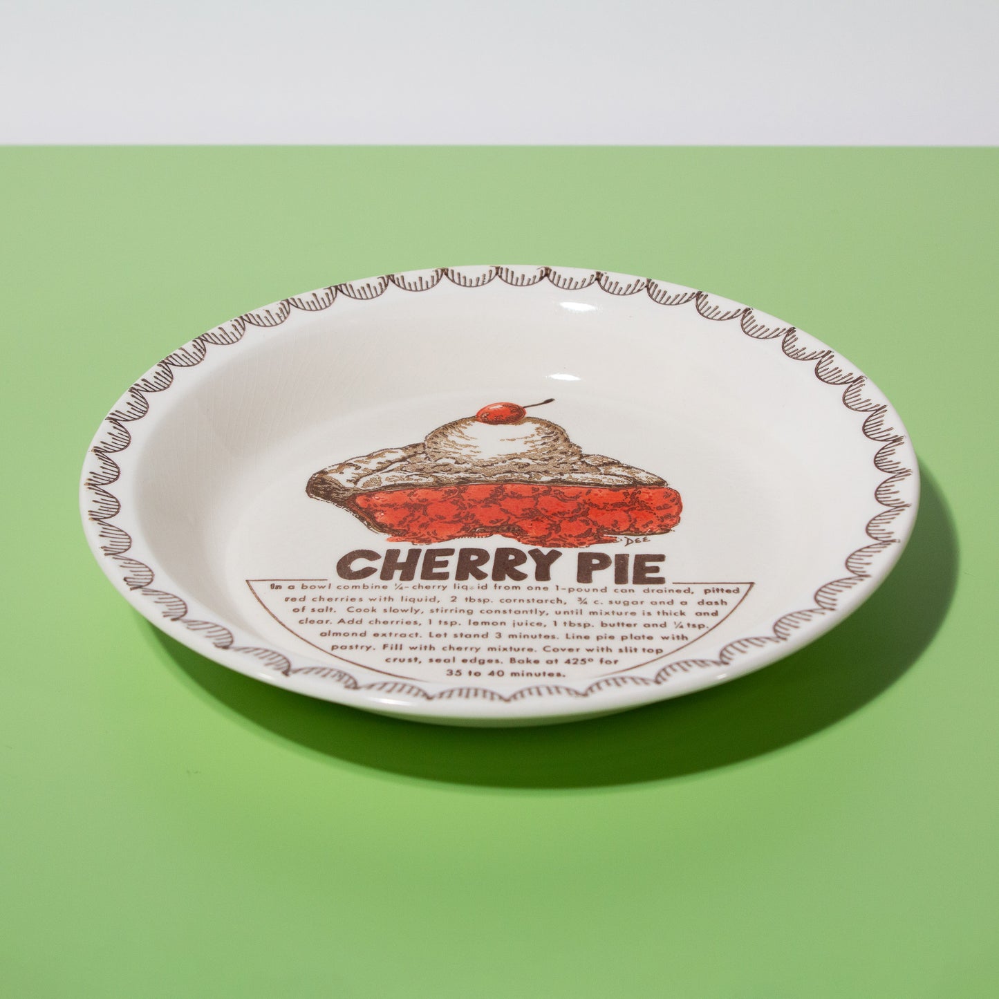 Vintage Ceramic Cherry Pie Dish, 1980s
