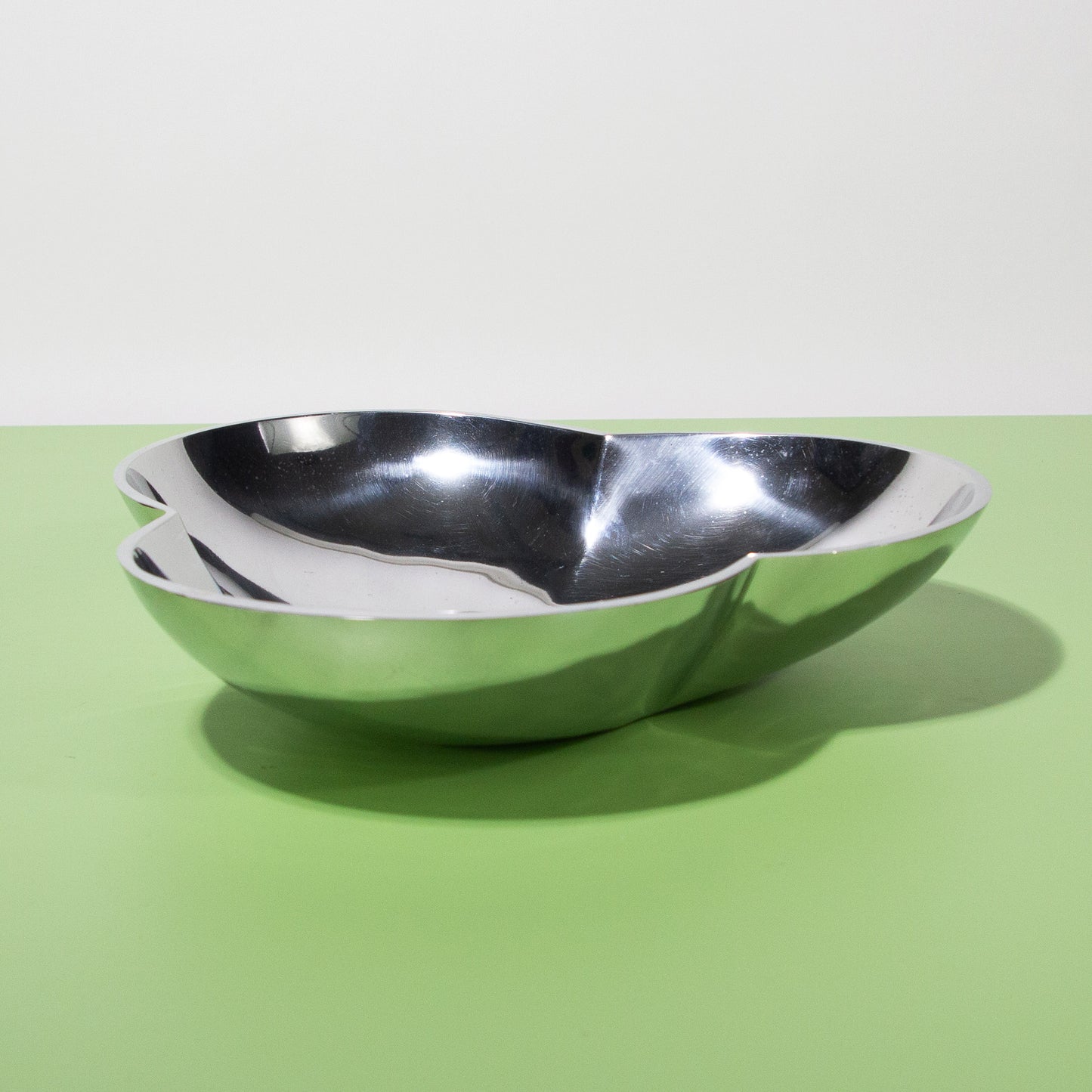 Vintage Clover-Shaped Silver Bowl, 1980s
