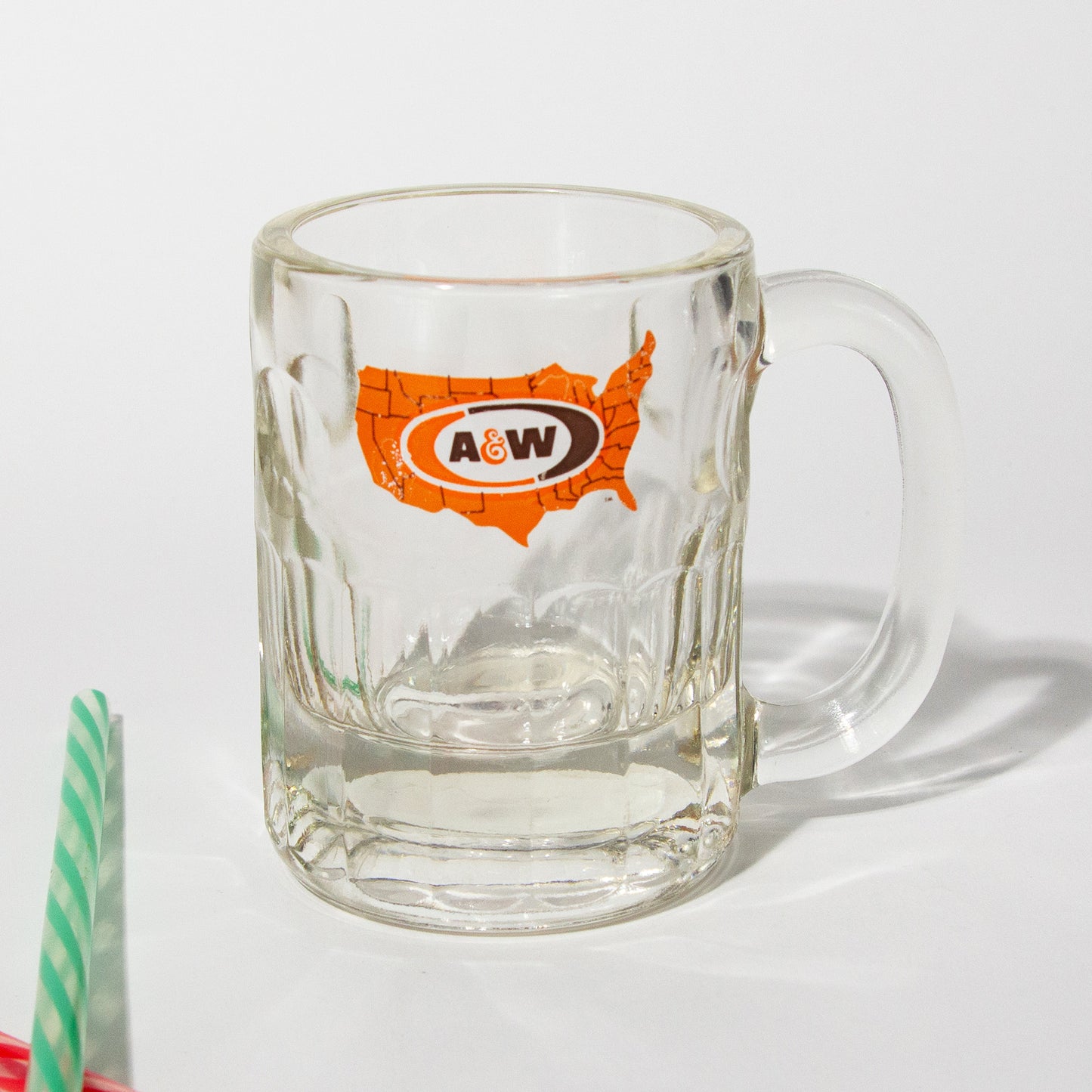 Vintage Clear Glass A&W Mug, 1980s
