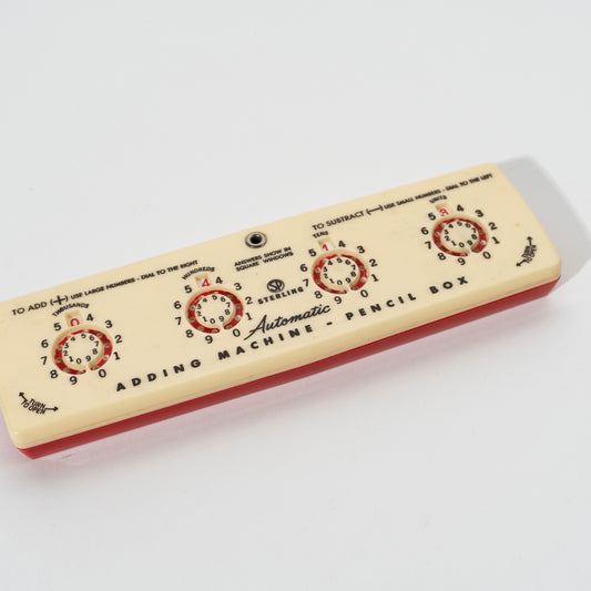 Vintage Sterling Dial-A-Matic Adding Machine Pencil Box, 1960s Mid-century