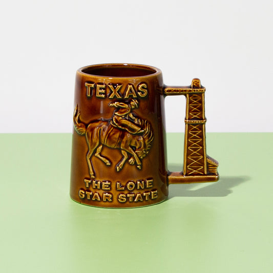Vintage Ceramic Texas Lone Star Mug, 1970s