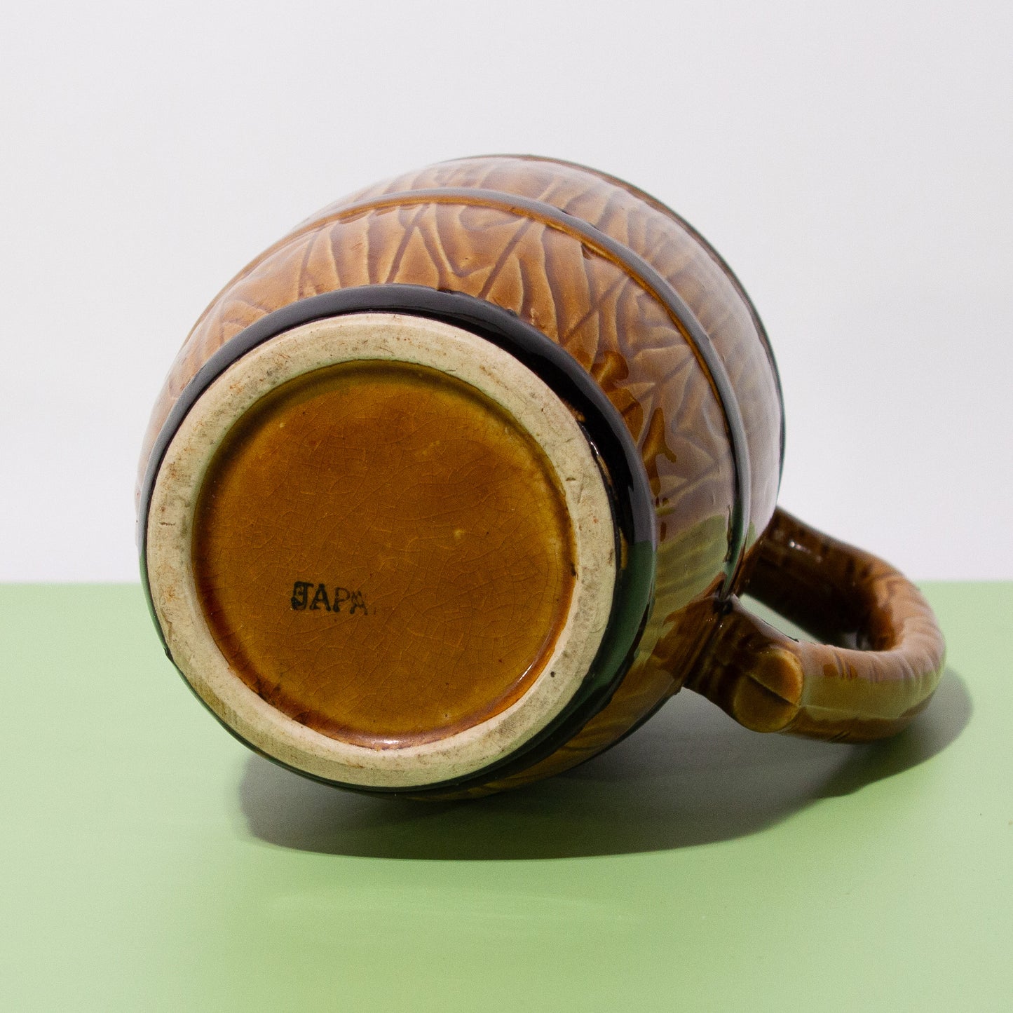 Vintage Japanese Ceramic Barrel Pitcher, 1960s