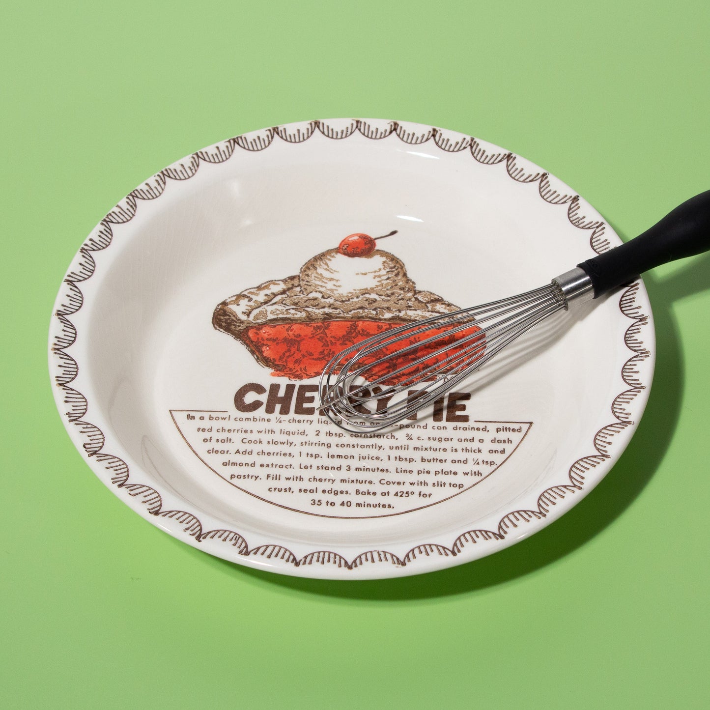 Vintage Ceramic Cherry Pie Dish, 1980s