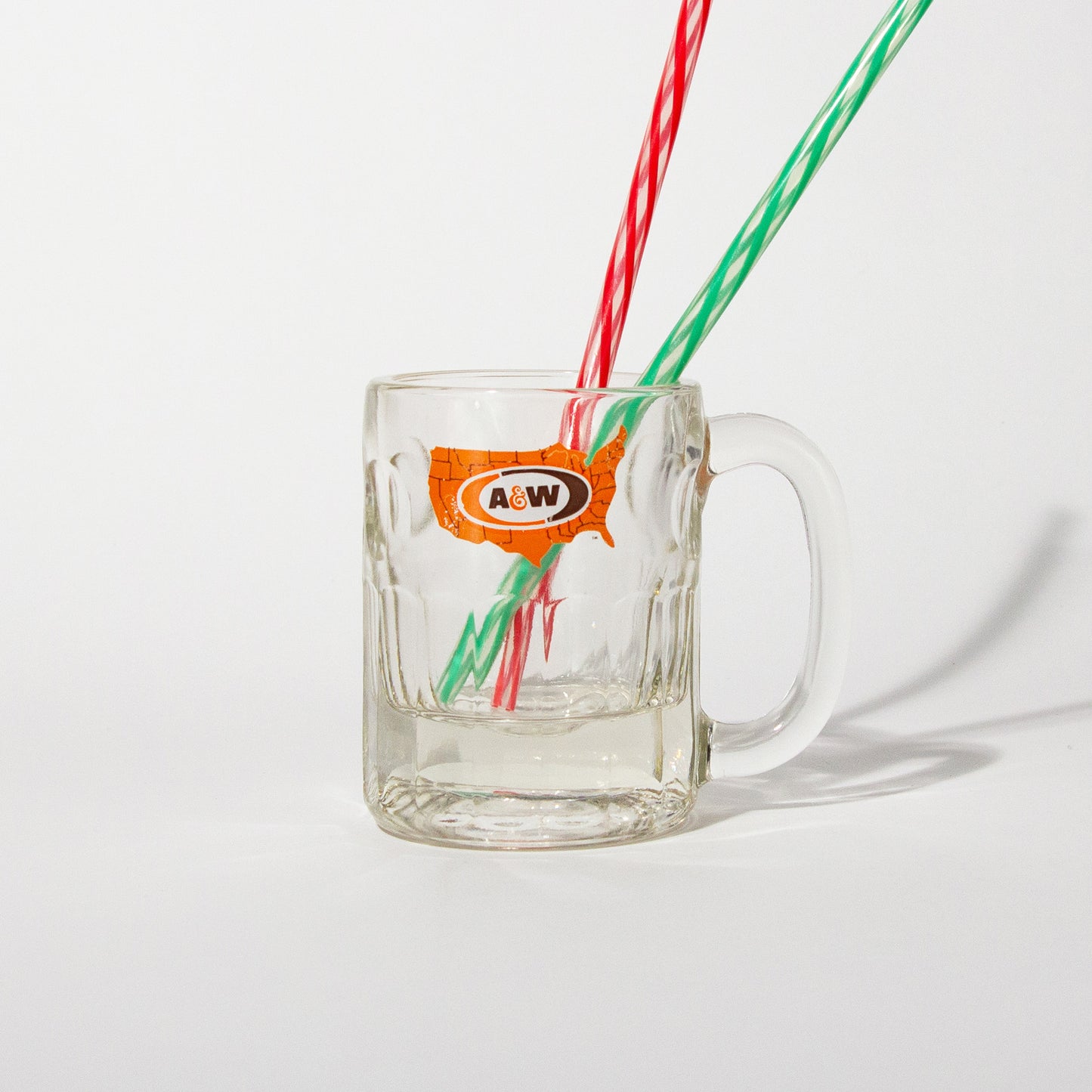 Vintage Clear Glass A&W Mug, 1980s