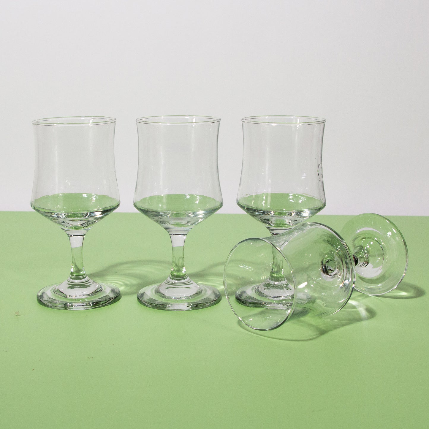 Vintage Clear Glass Tapered Wine Glasses, 1990s