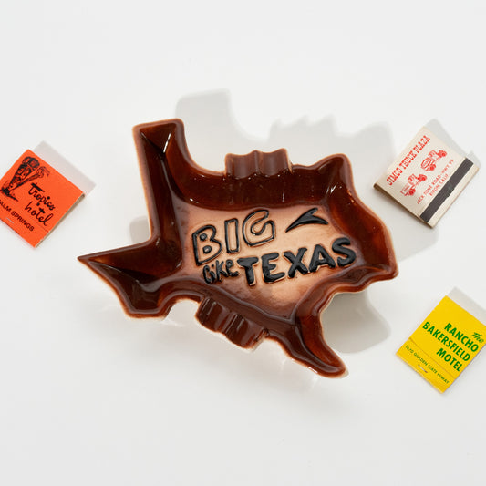 Vintage Ceramic "Big Like Texas" Ashtray, 1980s