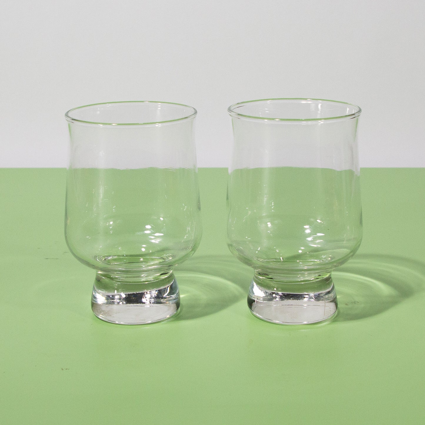 Vintage Thick Short Stem Tumblers, Drinking Glasses, 1990s