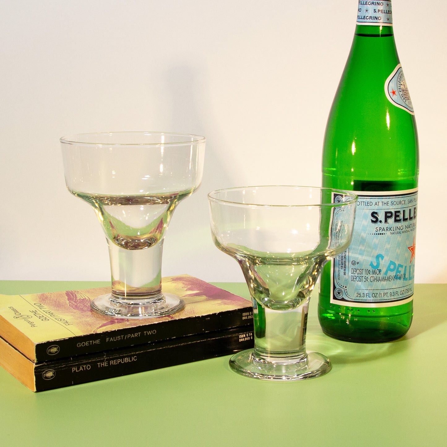 Vintage Thick Stem Margarita Glasses, 1990s