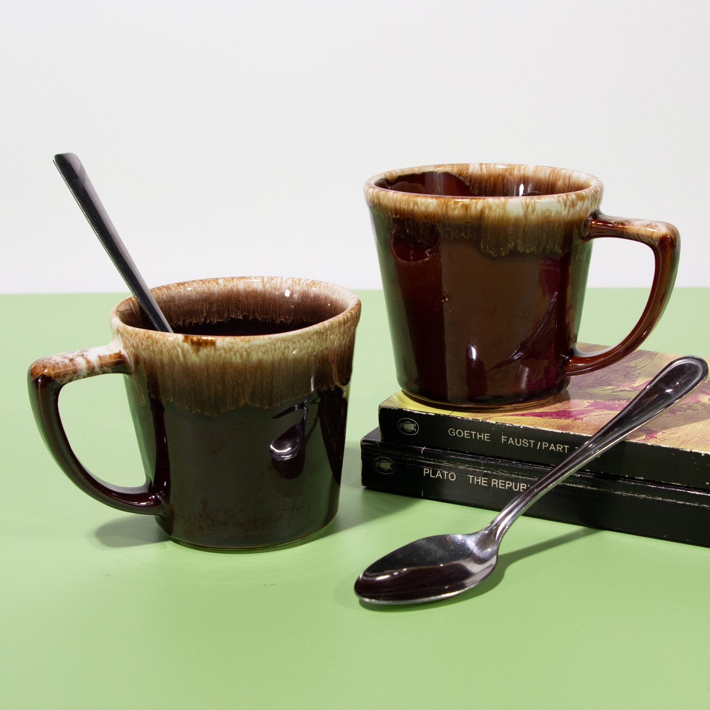 Vintage Brown Mug with Rim Glaze, 1970s