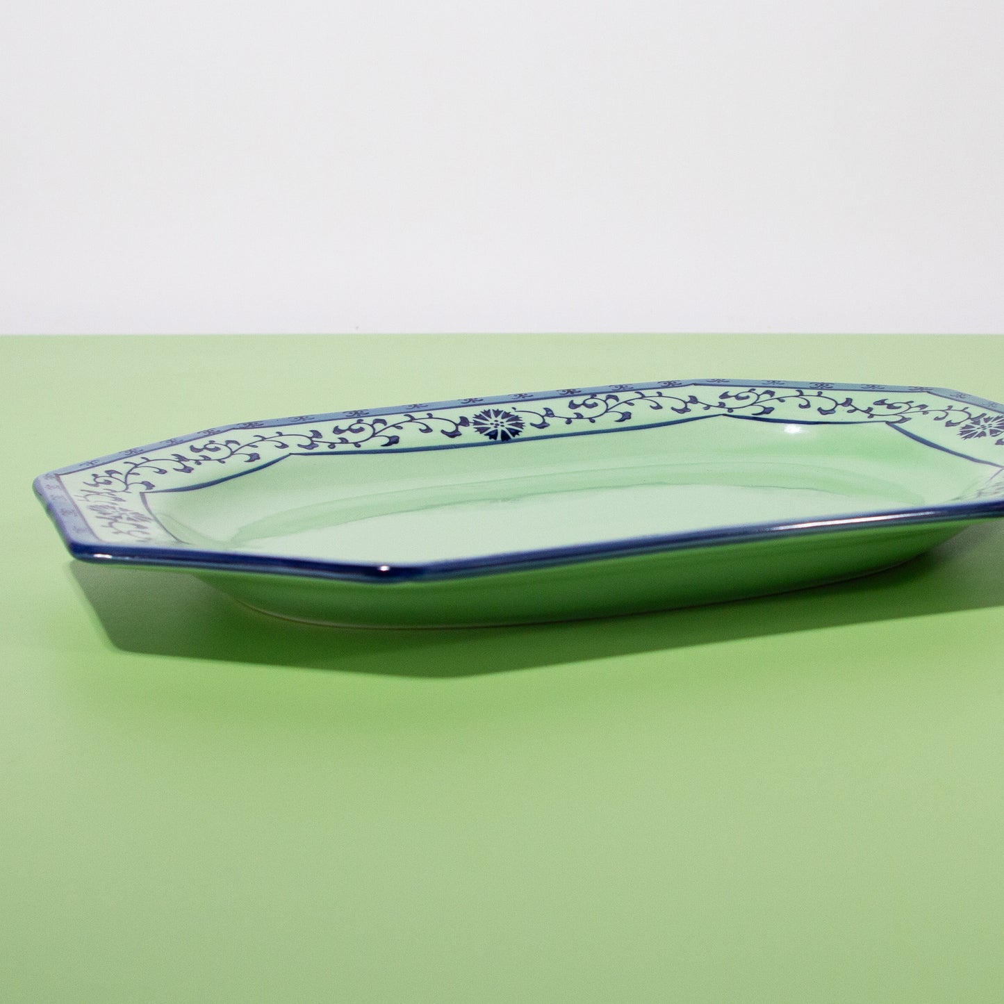 Painted Japanese Ceramic Tray, 1940s