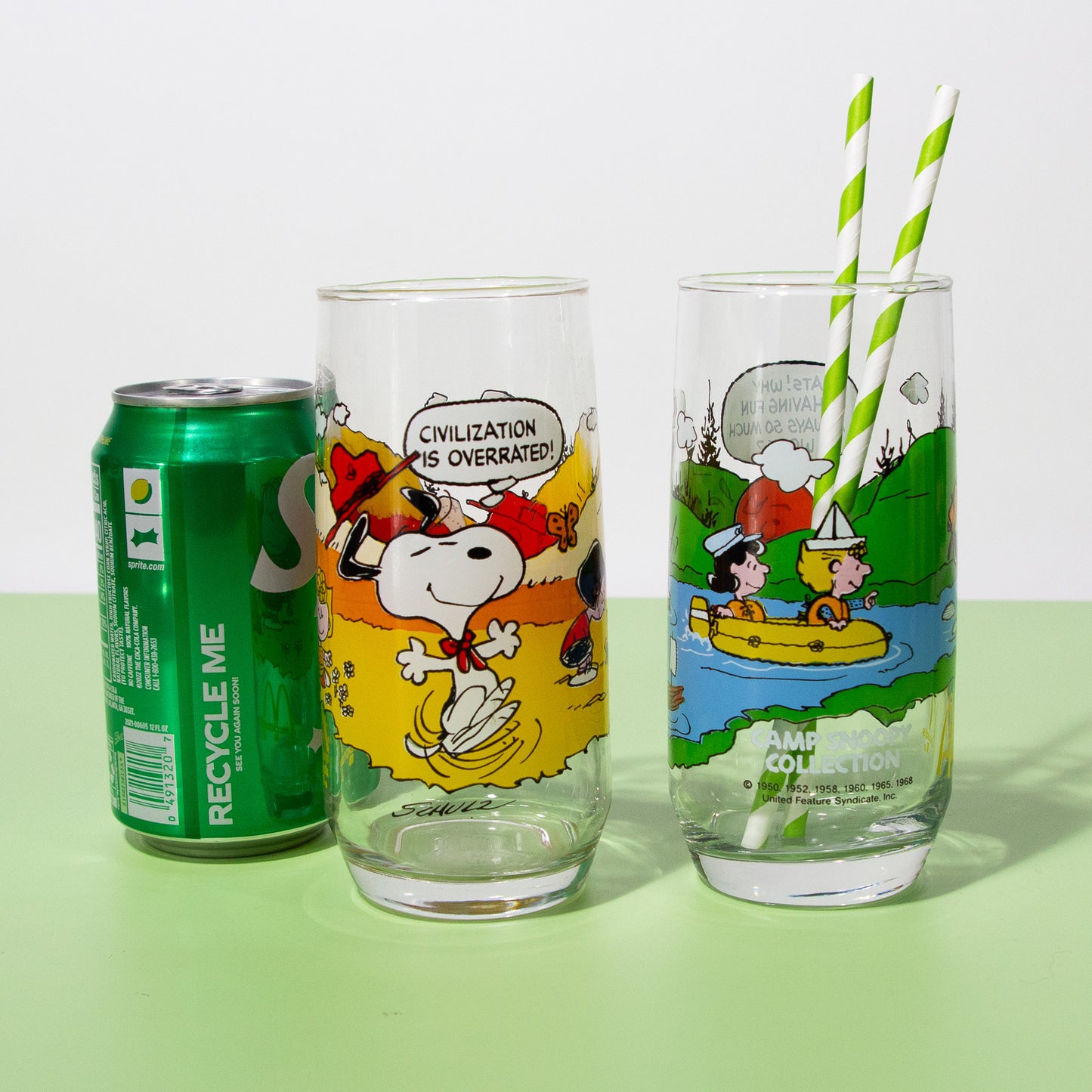 Vintage Charlie Brown Drinking Glasses, 1980s