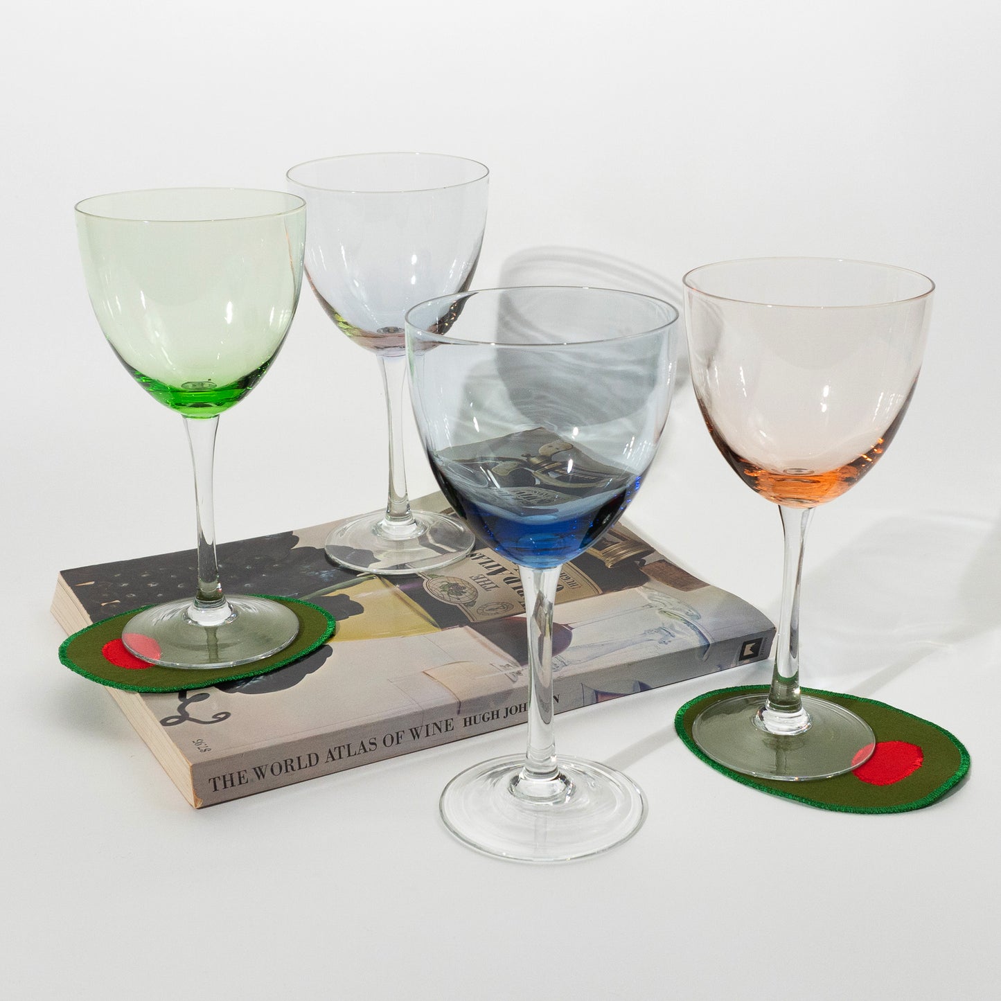 Vintage Multi-colored Wine Glasses, Set of 4