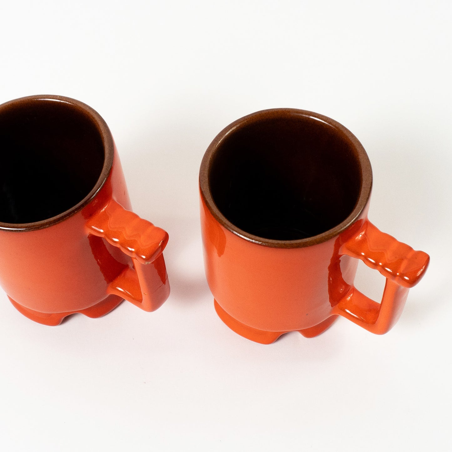 Vintage "Flame" Frankoma Footed Mugs, 1960s