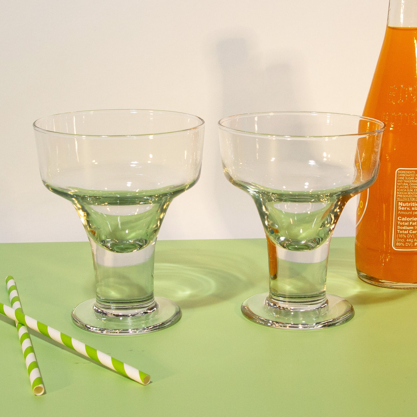 Vintage Thick Stem Margarita Glasses, 1990s