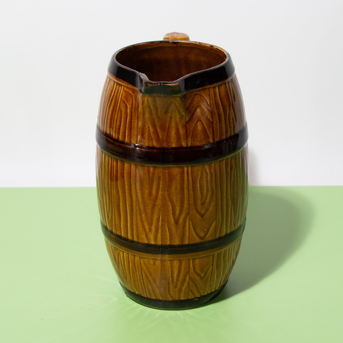 Vintage Japanese Ceramic Barrel Pitcher, 1960s