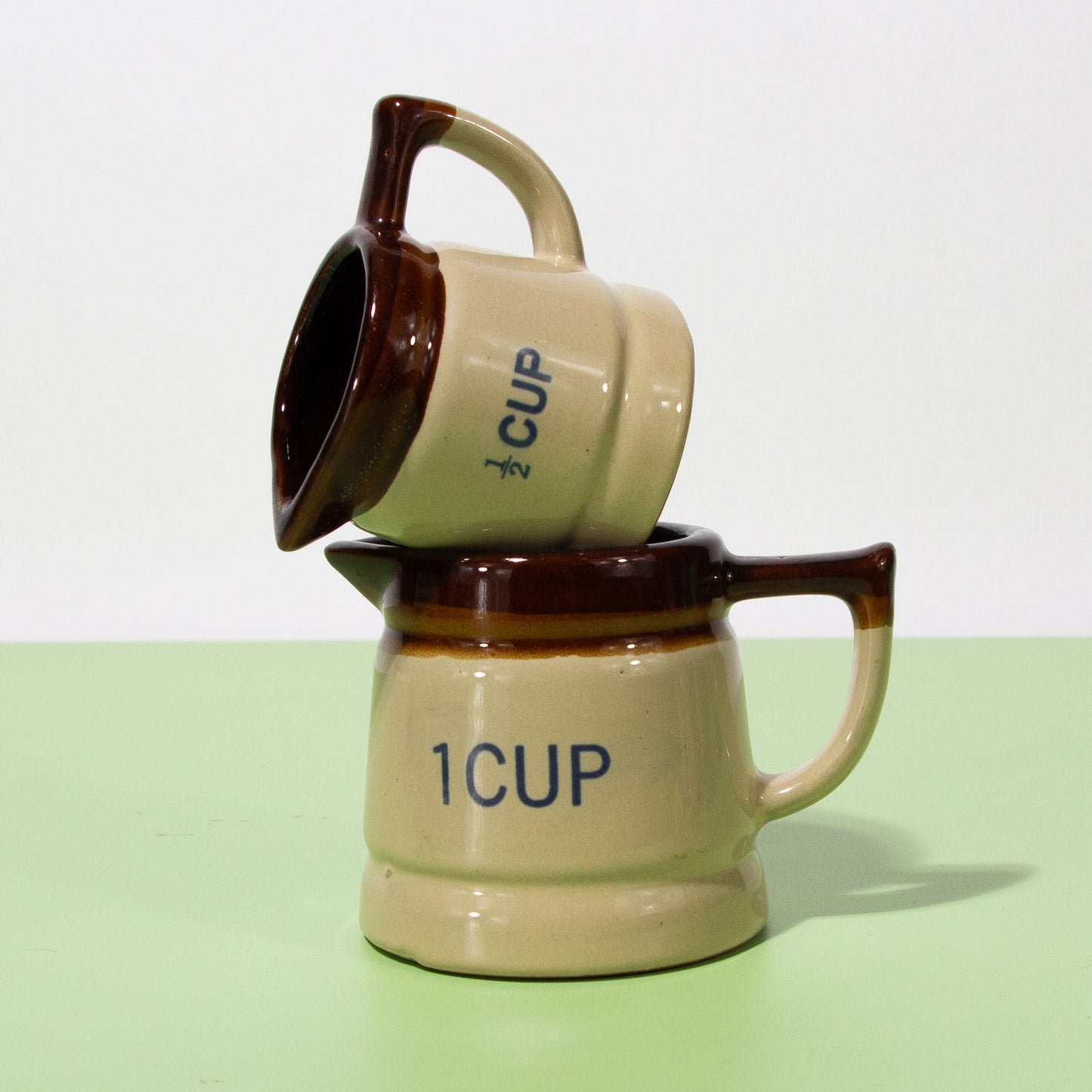 Vintage Stoneware Ceramic Measuring Cups, 1980s