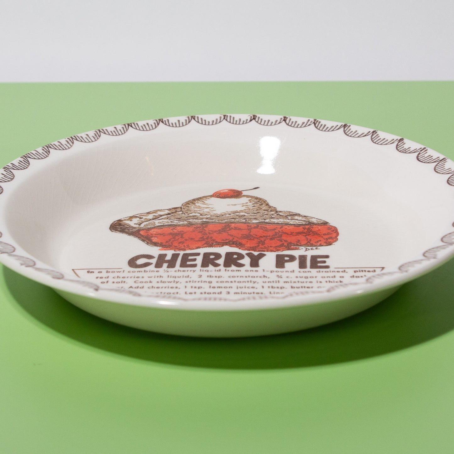 Vintage Ceramic Cherry Pie Dish, 1980s