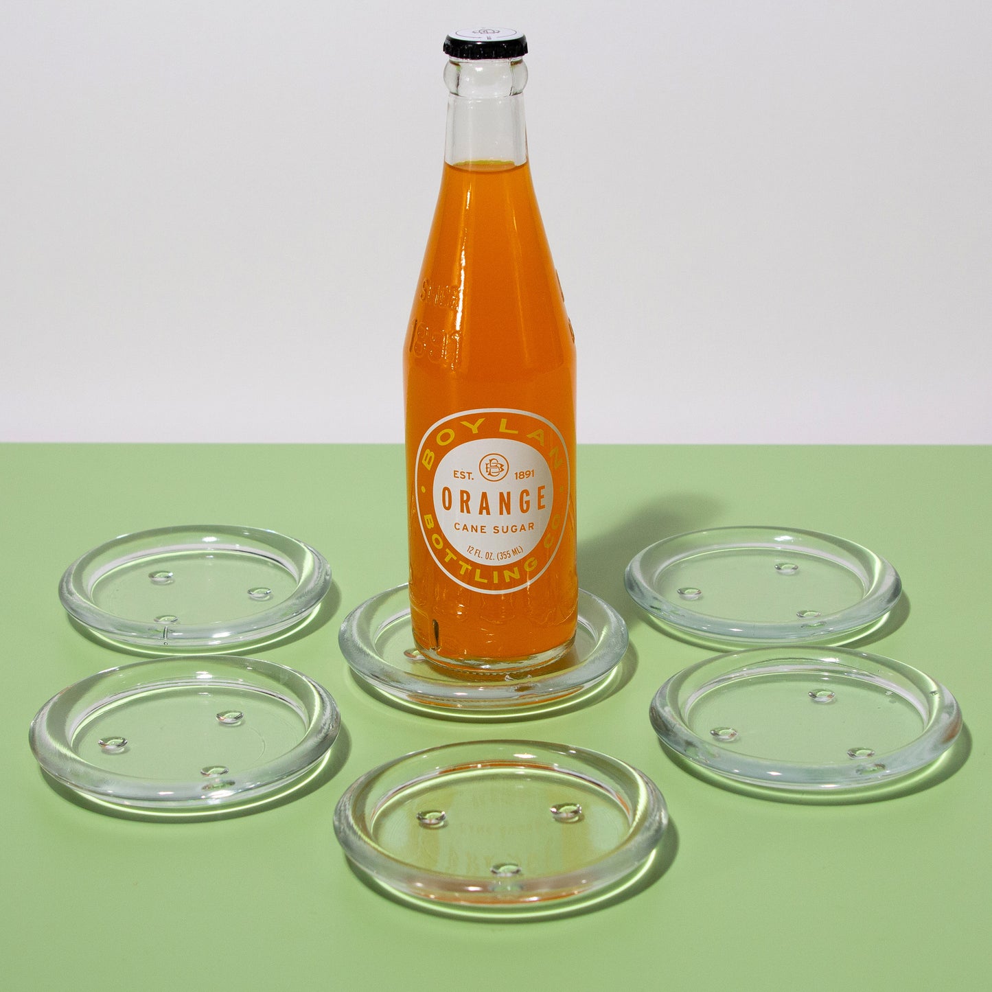Vintage Classic Clear Glass Coasters, Set of 6, 1970s