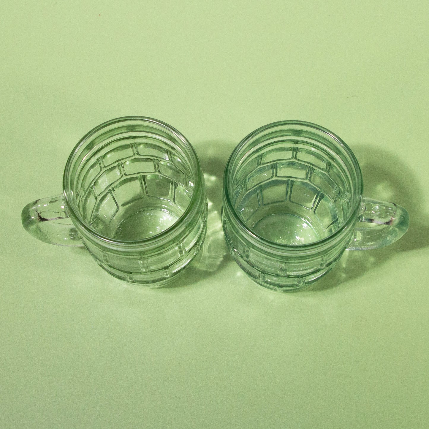 Vintage Glass German Barrel Mugs, 1970s