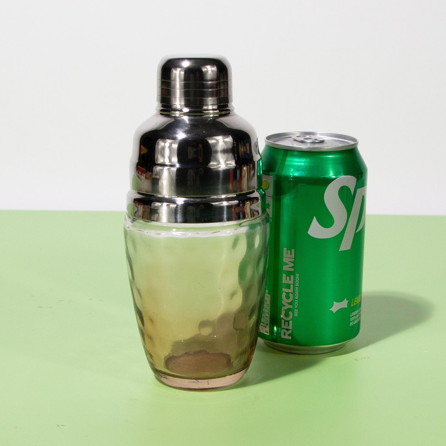 Vintage Mini Glass & Metal Cocktail Shaker, 1980s