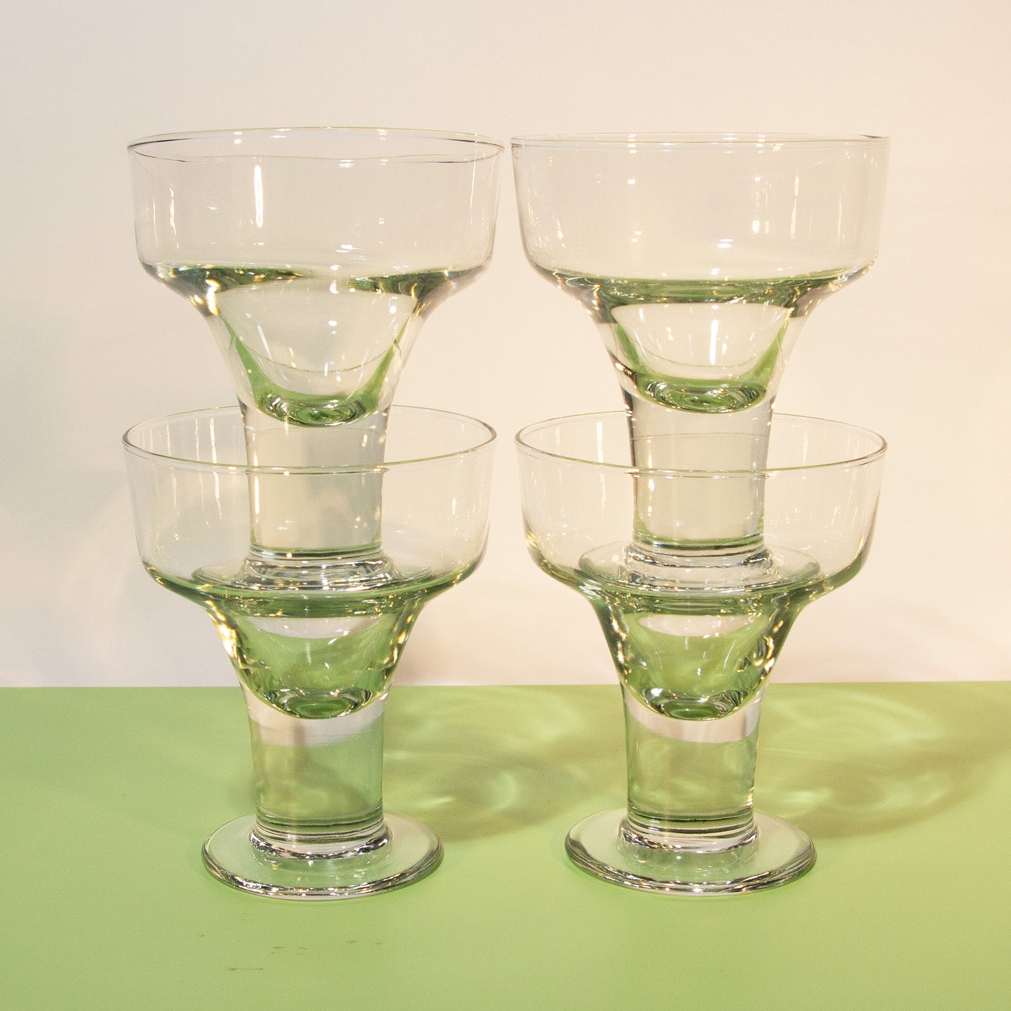 Vintage Thick Stem Margarita Glasses, 1990s