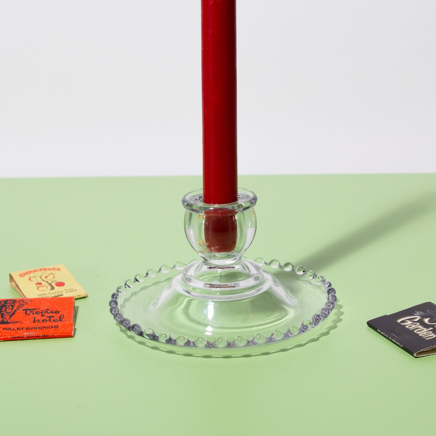 Vintage Candlewick Glass Bubble Candle Holder, 1970s