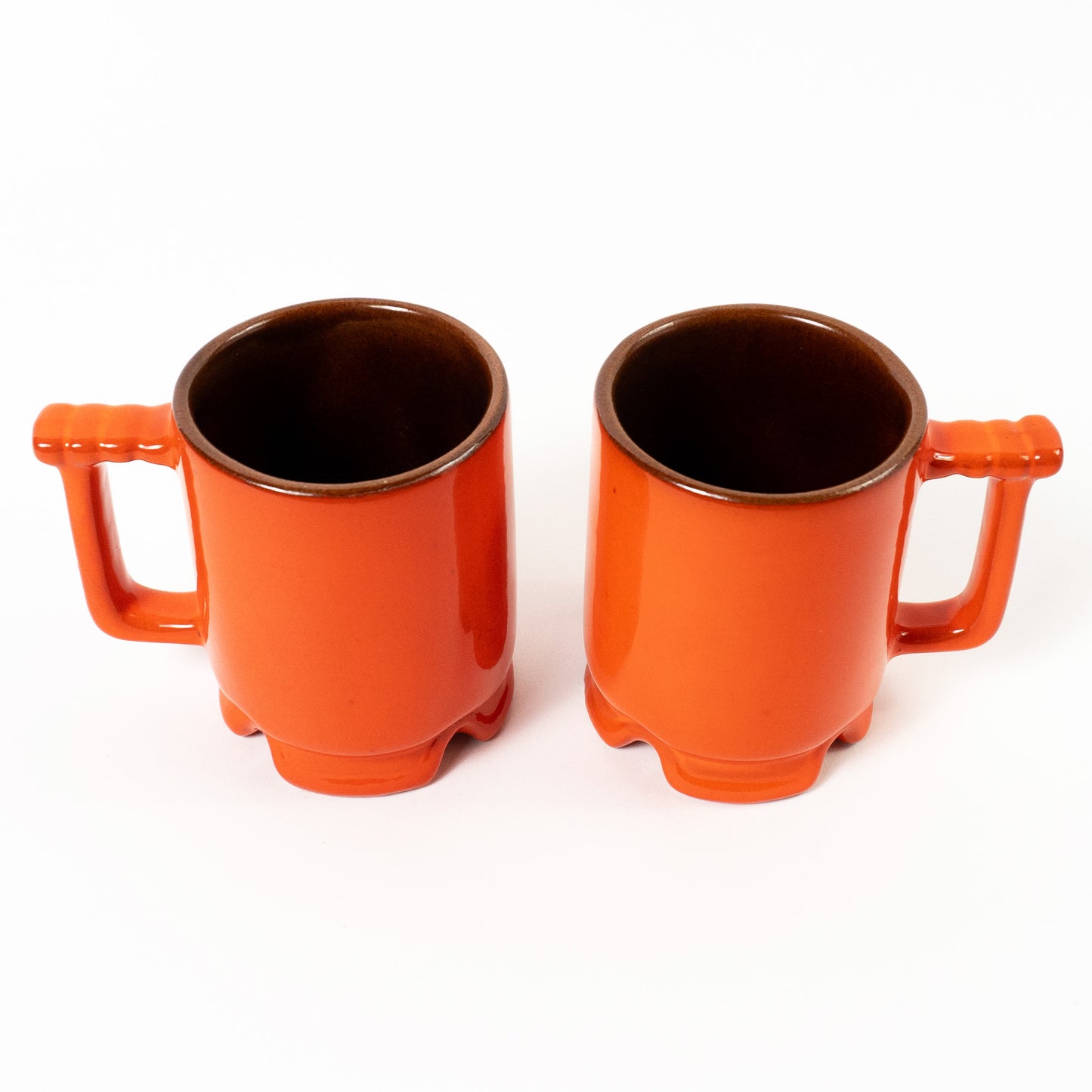 Vintage "Flame" Frankoma Footed Mugs, 1960s