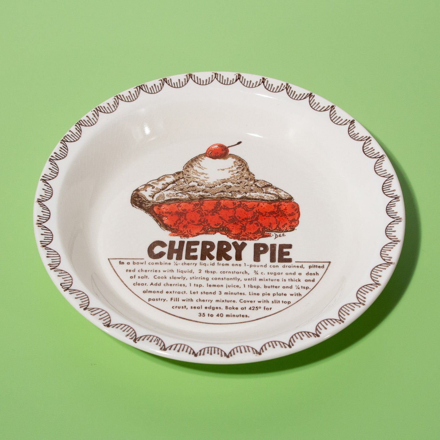 Vintage Ceramic Cherry Pie Dish, 1980s