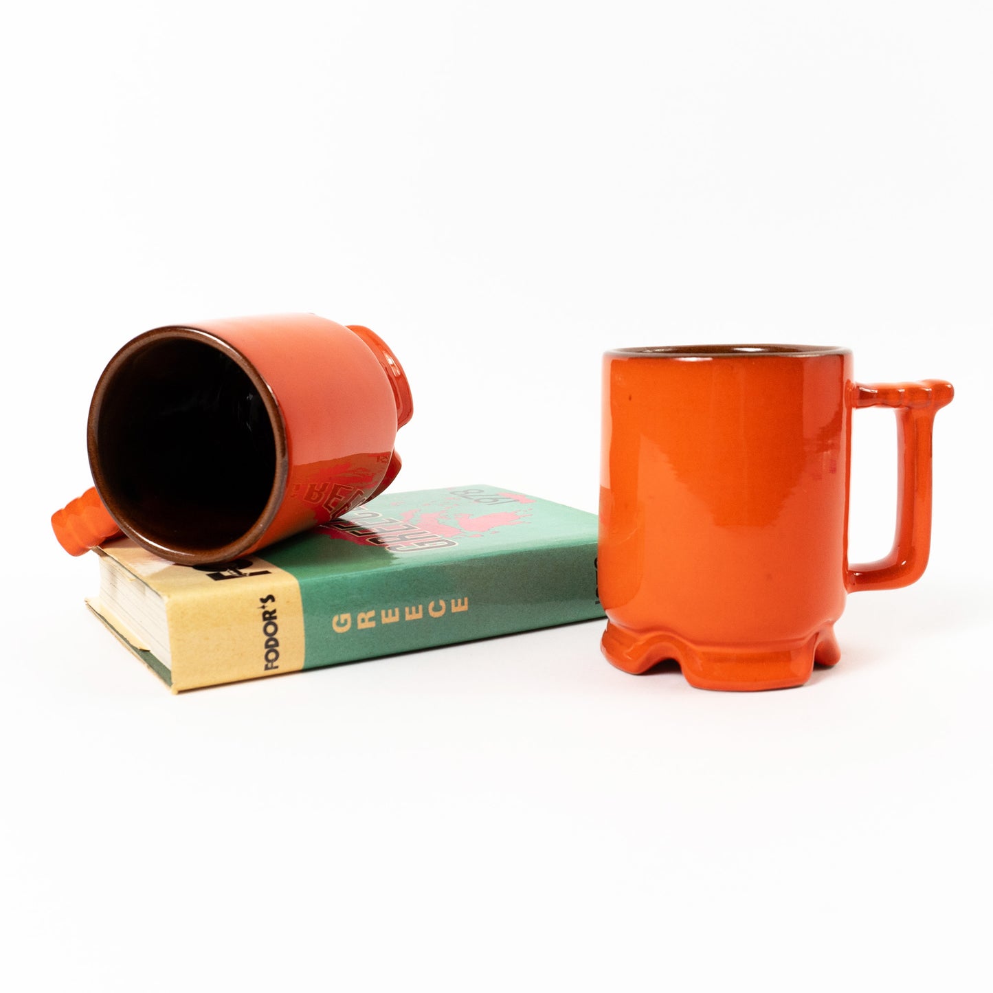 Vintage "Flame" Frankoma Footed Mugs, 1960s