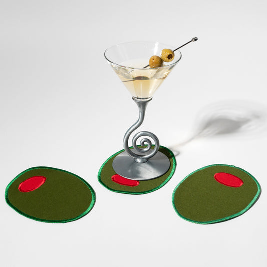 Everything-But-The-Martini Olive Coasters