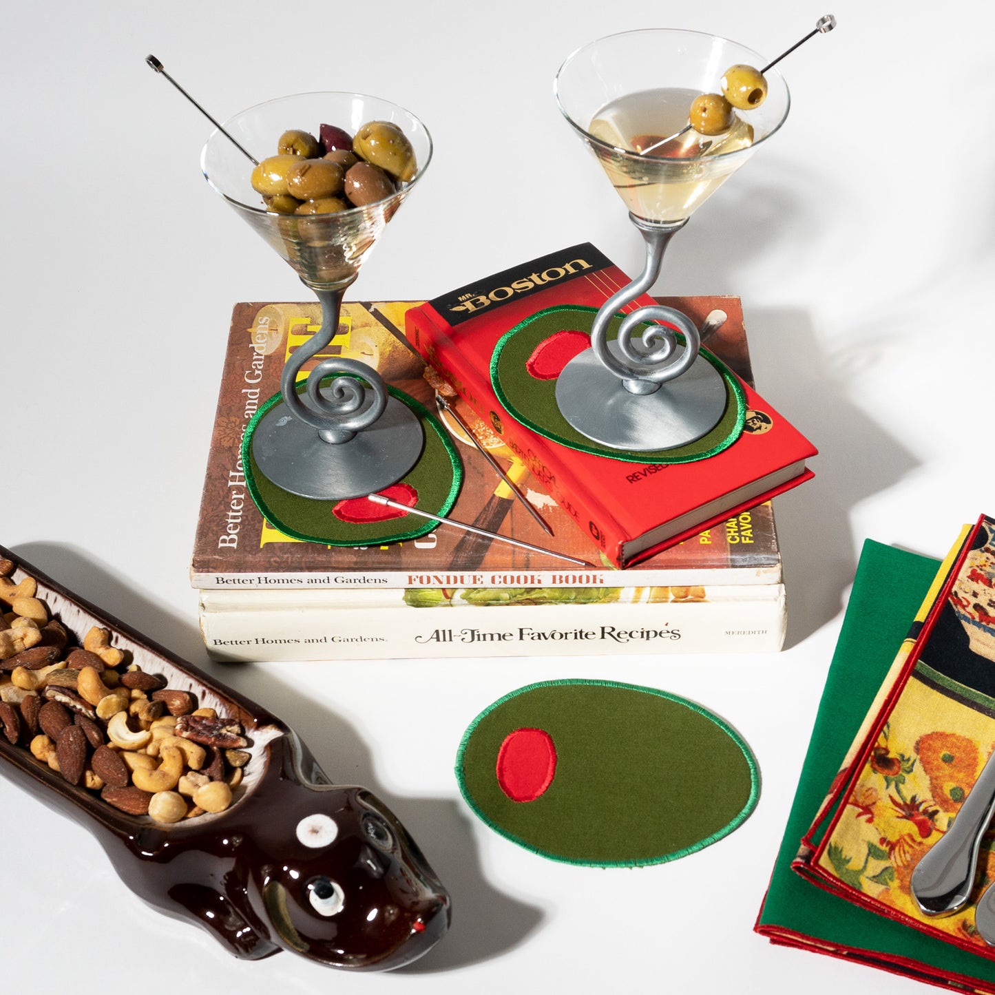 Everything-But-The-Martini Olive Coasters