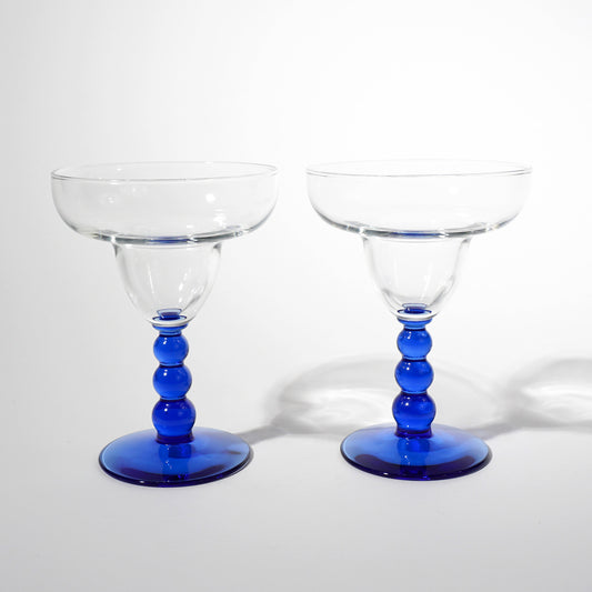 Blue Bubble Stem Daiquiri/Margarita Glasses