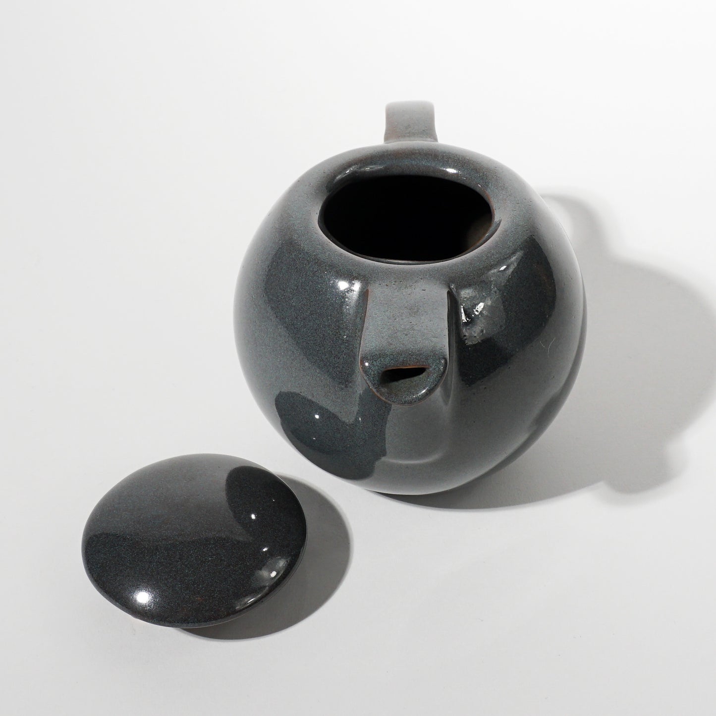 Vintage ceramic gray teapot