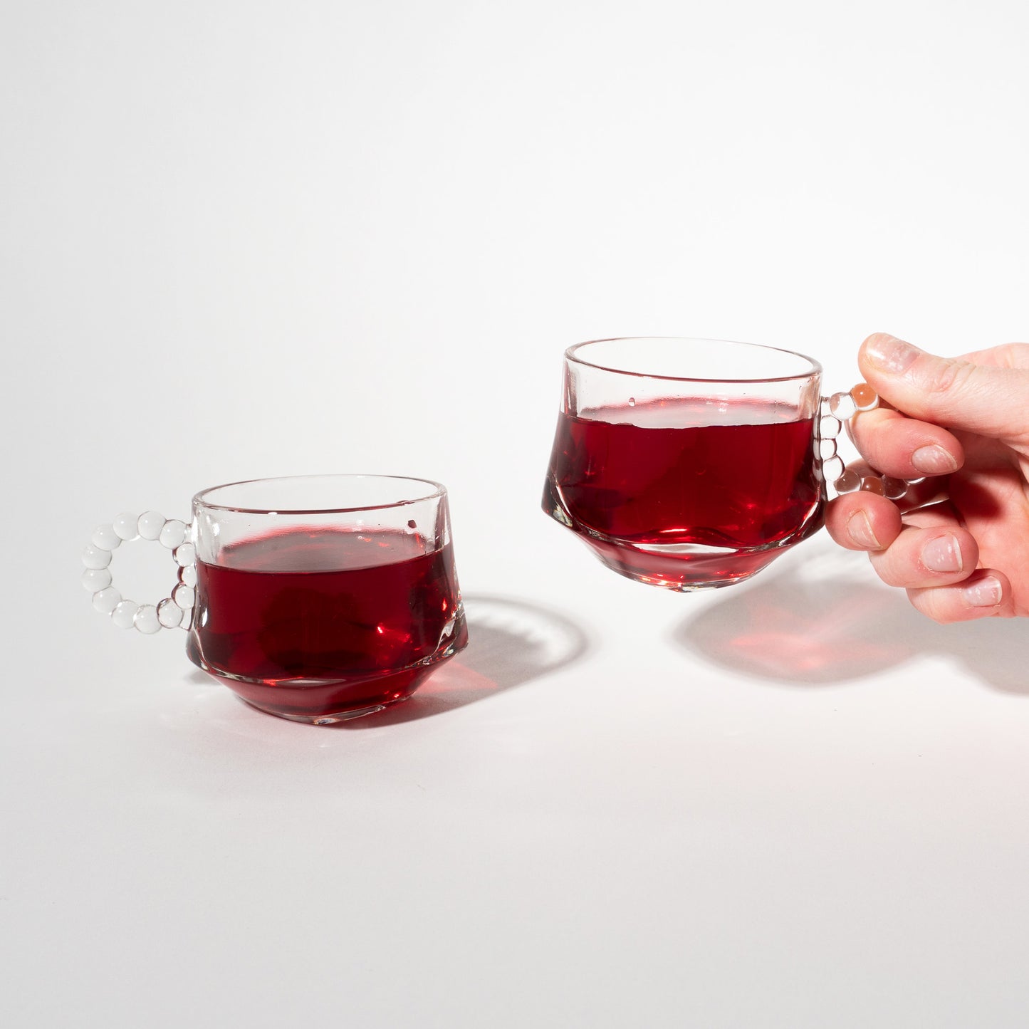 Vintage Bubble Handle Punch Cups, Mid-century
