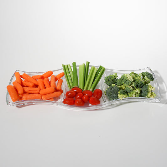 Clear Glass Three Section Tray
