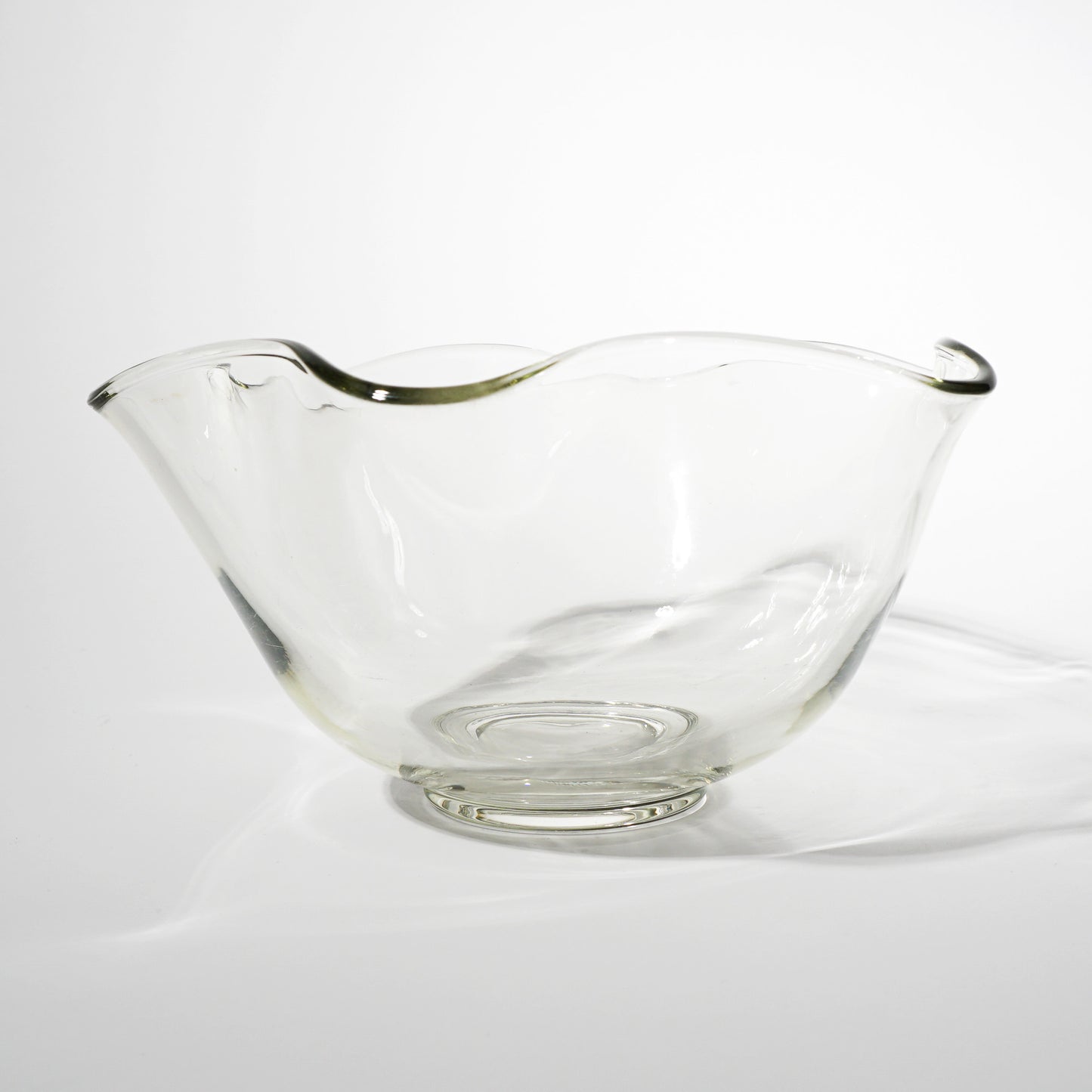 vintage wavy clear glass bowl