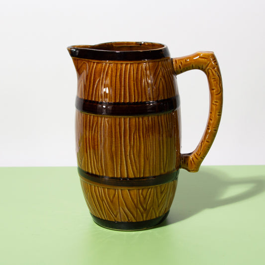 Vintage Japanese Ceramic Barrel Pitcher, 1960s