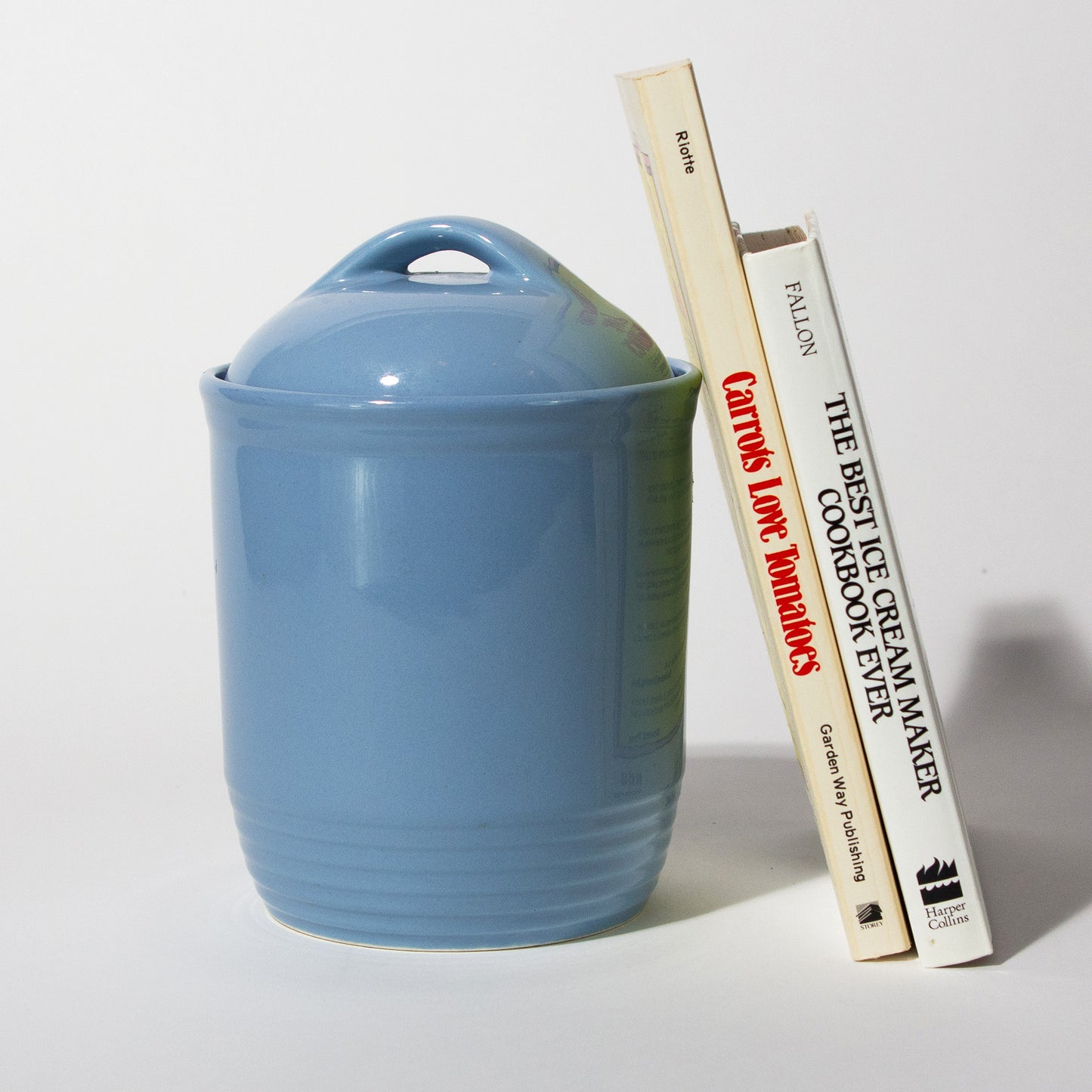 Vintage Blue Ceramic Cookie Jar with Lid, Made in Japan, 1990s