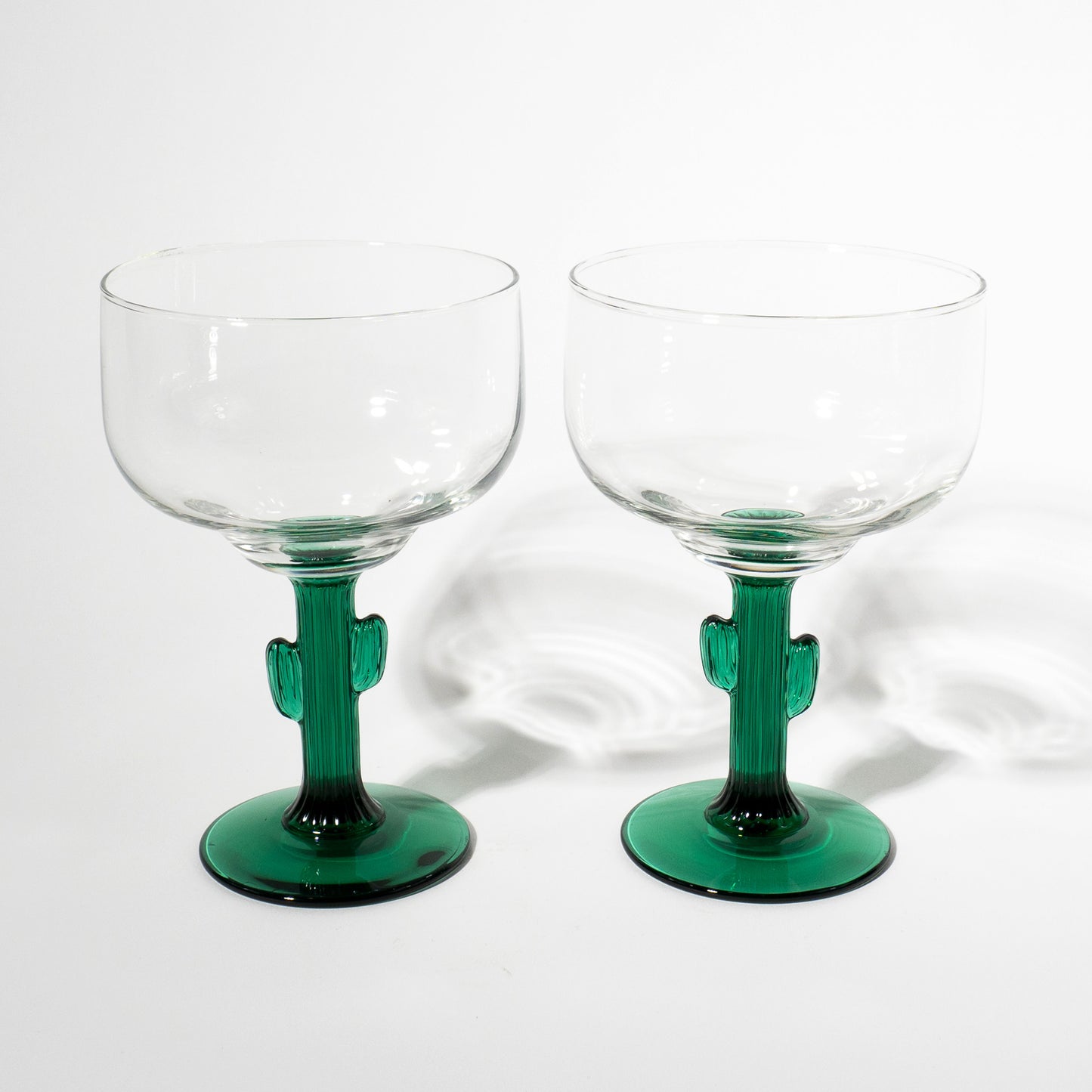 Vintage Cactus Stem Margarita Glasses, 12 oz.