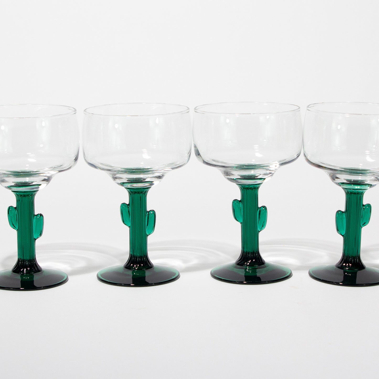 Vintage Cactus Stem Margarita Glasses, 10 oz.