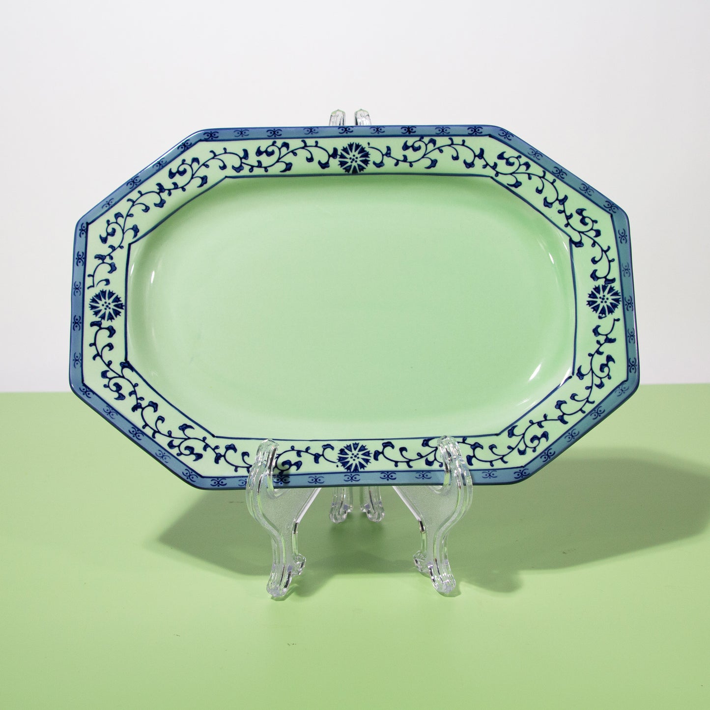 Painted Japanese Ceramic Tray, 1940s