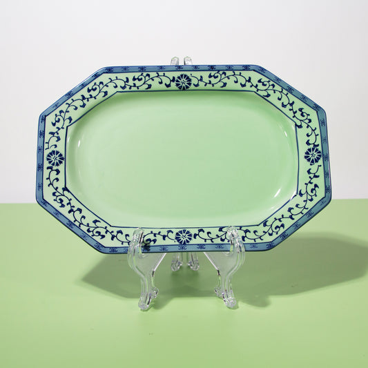 Painted Japanese Ceramic Tray, 1940s