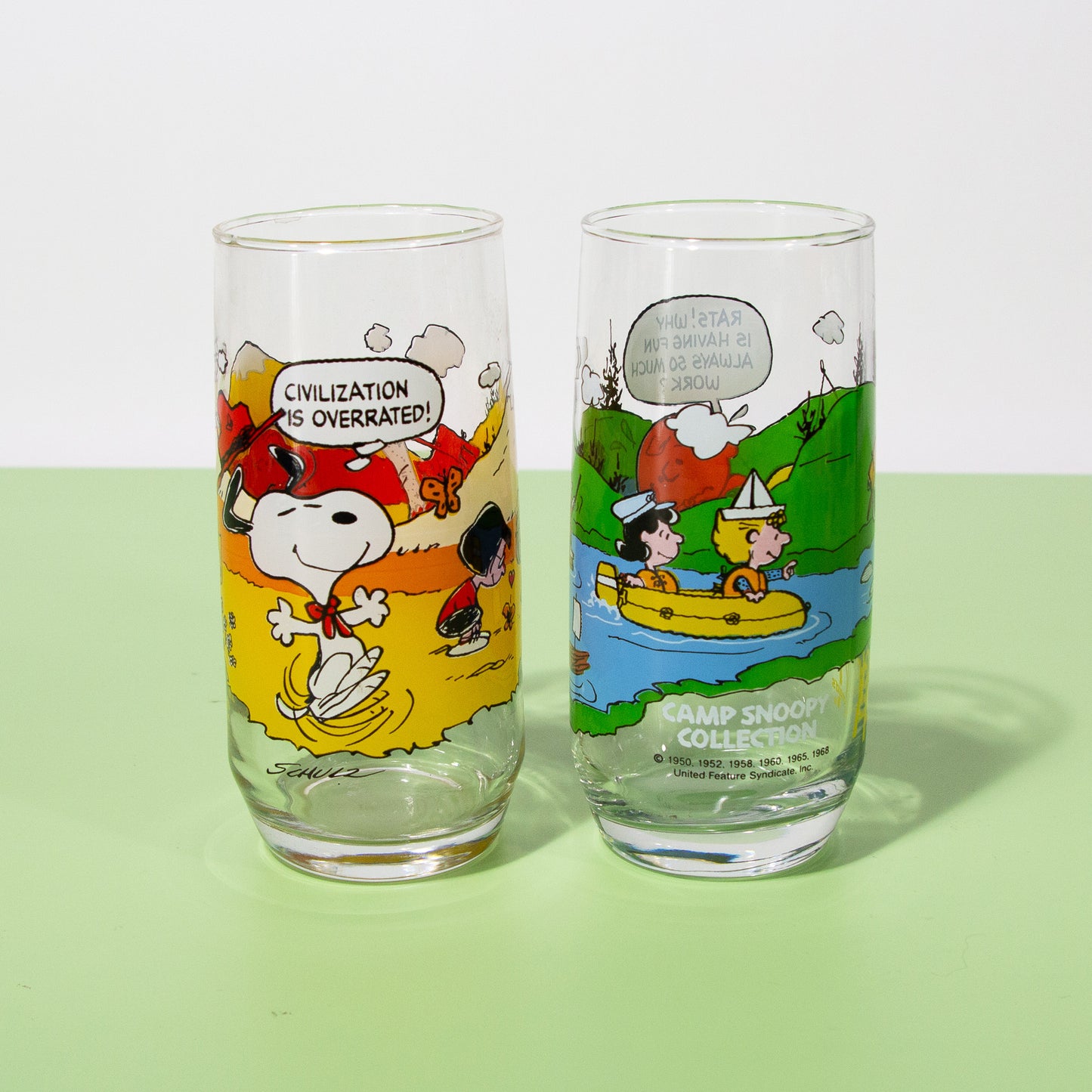 Vintage Charlie Brown Drinking Glasses, 1980s