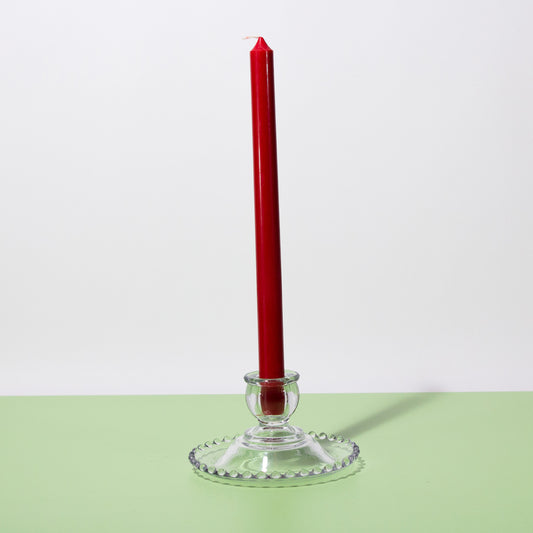 Vintage Candlewick Glass Bubble Candle Holder, 1970s