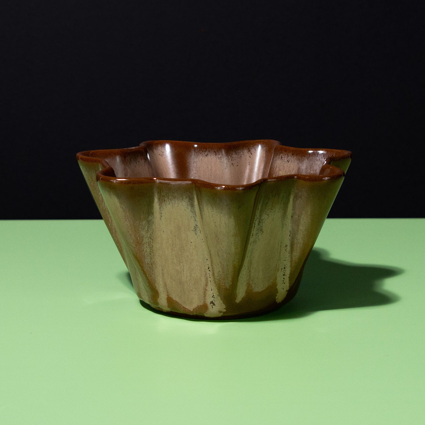 Vintage Frankoma Pottery Fluted Bowl/Planter, 1960s