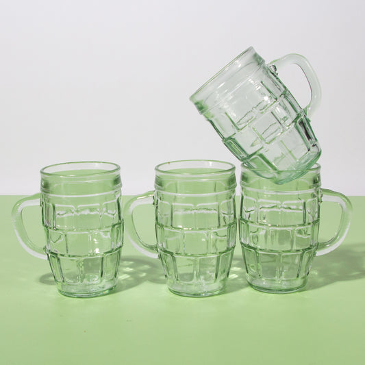 Vintage Glass German Barrel Mugs, 1970s