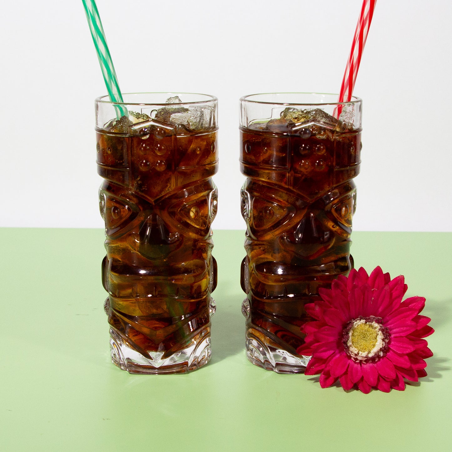 Glass Tiki Highball Glasses
