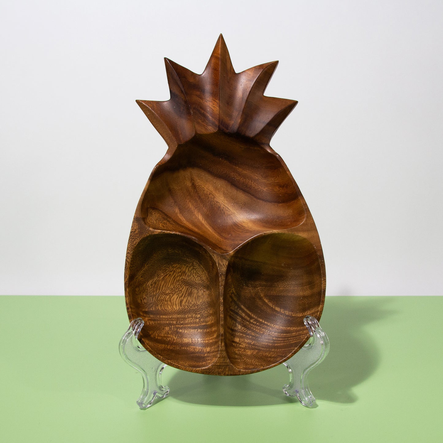 Vintage Pineapple Monkeypod Wood Appetizer Tray, 1960s Mid-century