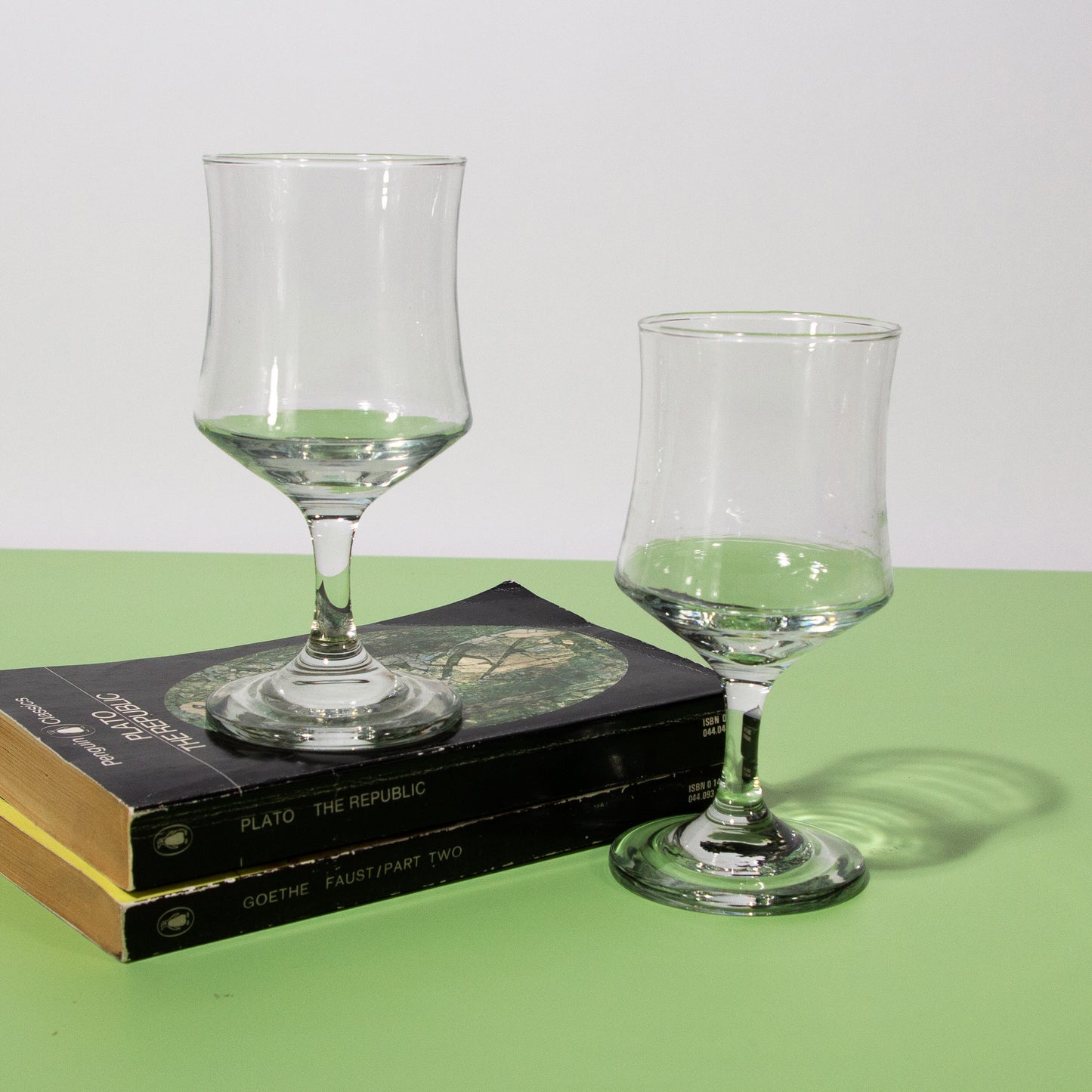 Vintage Clear Glass Tapered Wine Glasses, 1990s