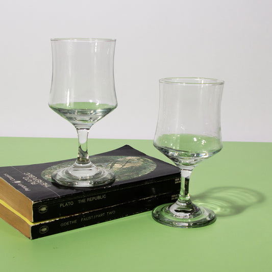 Vintage Clear Glass Tapered Wine Glasses, 1990s